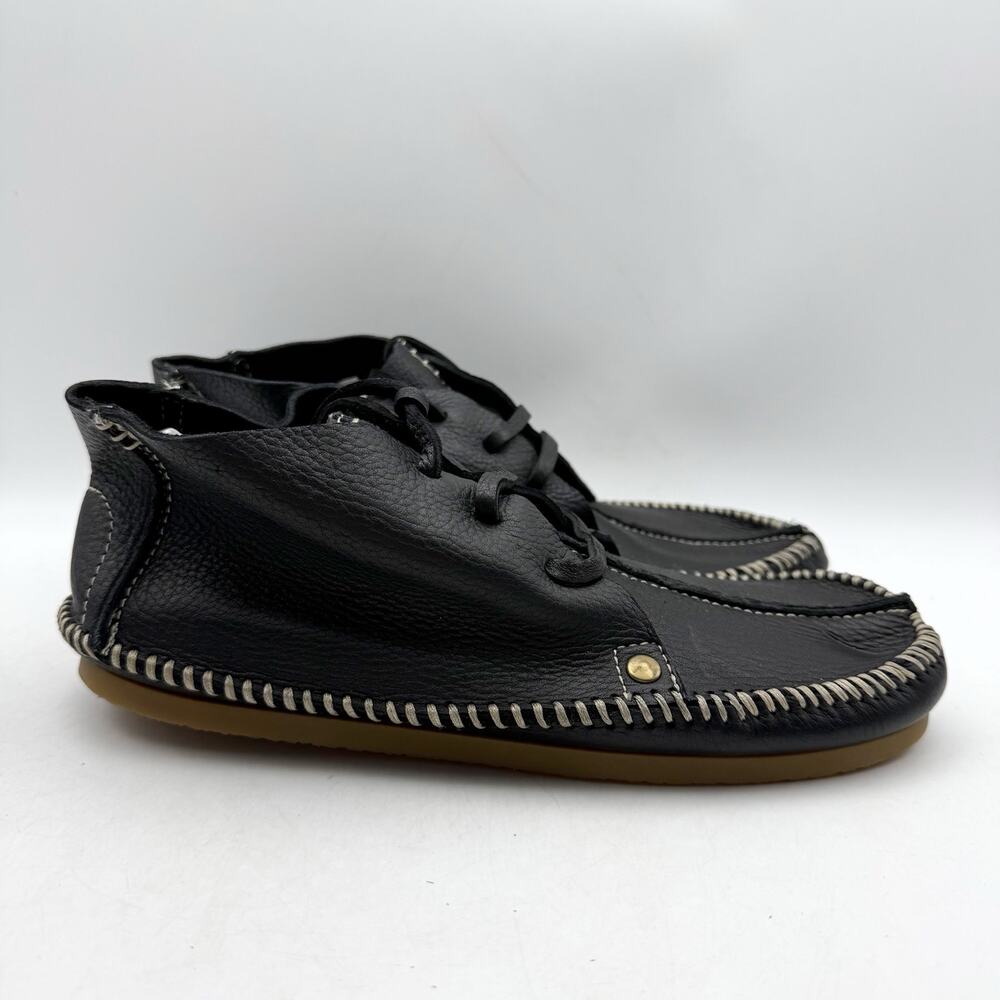 RE/DONE Womens Metal Oxford Shoes EU 37 US 7 Black Leather NWOB